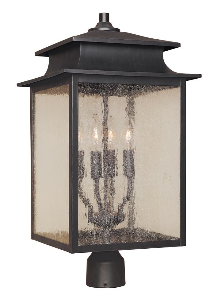 Sutton Collection 4-Light Rust Outdoor Post Lantern