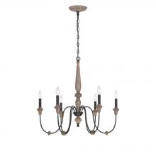 World Imports WI974042 - Capra Collection 6-Light Rust Chandelier with Distressed Ivory Accents
