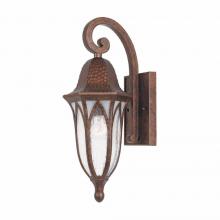 World Imports WI972218 - 7 in. Burnished Antique Copper Outdoor Wall Sconce with Clear Seedy Glass