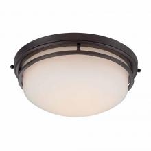World Imports WI971088 - 13.25 in. Oil Rubbed Bronze LED Flushmount with Frosted Glass