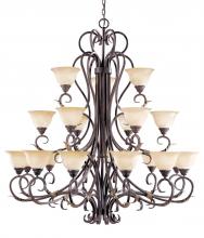 World Imports WI262024 - Olympus Tradition Collection 21-Light Crackled Bronze with Silver Hanging Chandelier