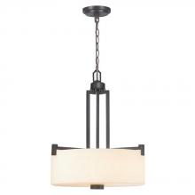 World Imports WI61015 - 3-Light Oil-Rubbed Bronze Pendant with White Frosted Glass Shade