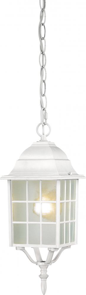 Adams - 1 Light 16" Hanging Lantern with Frosted Glass - White Finish