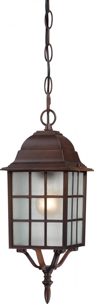 Adams - 1 Light 16" Hanging Lantern with Frosted Glass - Rustic Bronze Finish