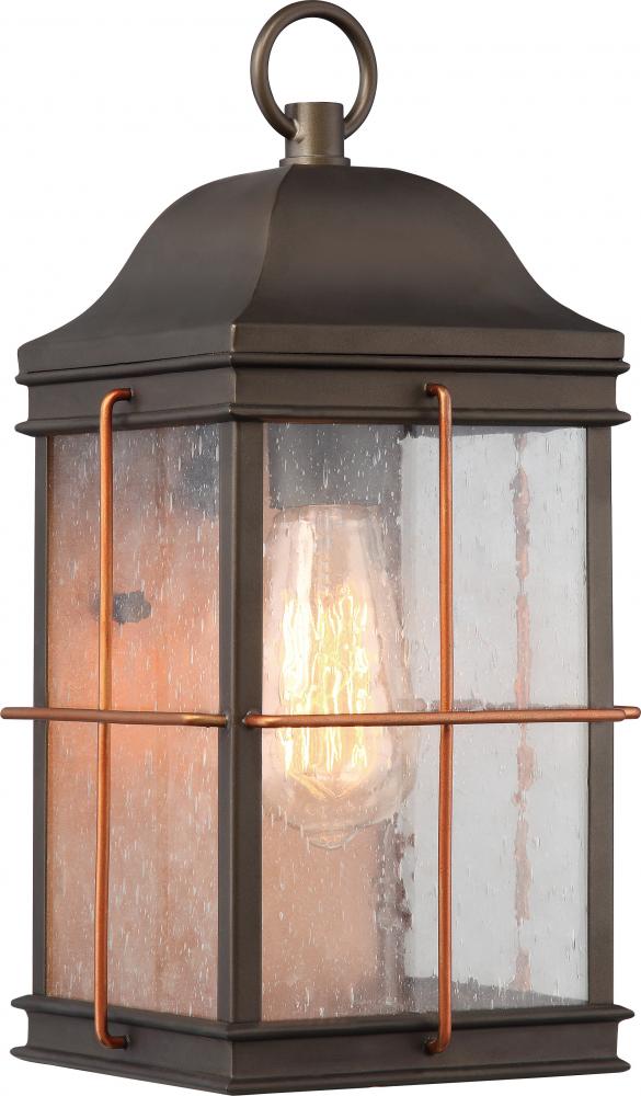 Howell - 1 Light Medium Wall Lantern with Clear Seeded Glass - Bronze Finish Wall Lantern with
