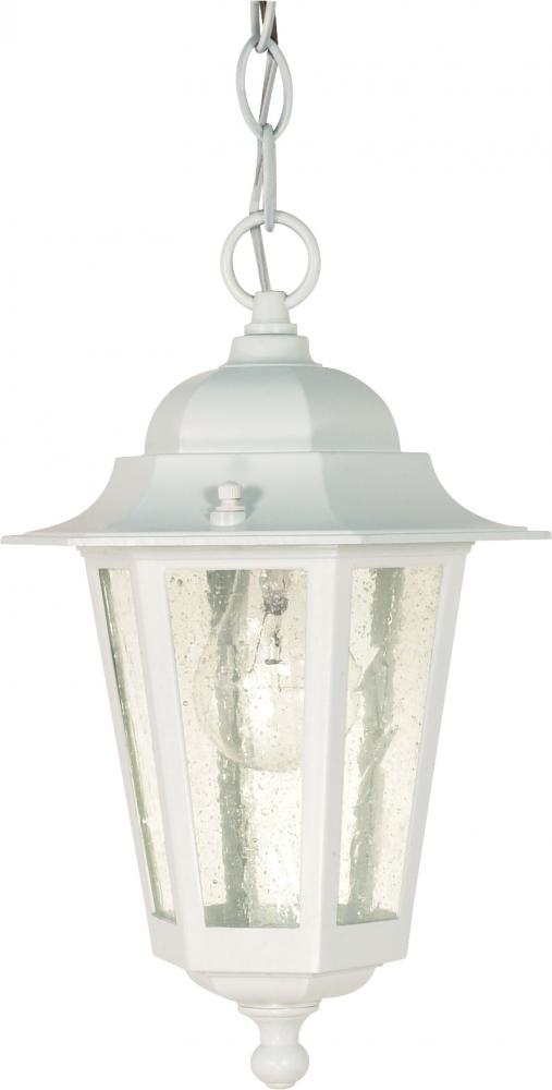 Cornerstone - 1 Light 13" Hanging Lantern with Clear Seeded Glass - White Finish