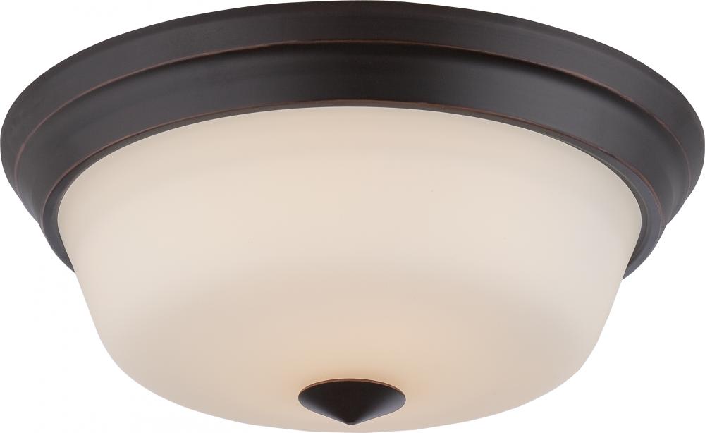 Calvin - 2 Light Flush Fixture with Satin White Glass - LED Omni Included