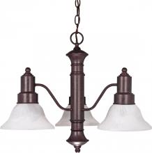 Nuvo 60/192 - Gotham - 3 Light Chandelier with Alabaster Glass - Old Bronze Finish