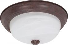 Nuvo 60/205 - 2 Light - 11" Flush with Alabaster Glass - Old Bronze Finish