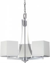 Nuvo 60/4085 - Bento - 3 Light Chandelier with Satin White Glass - Polished Chrome Finish