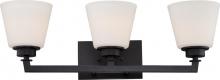 Nuvo 60/5553 - Mobili - 3 Light Vanity with Satin White Glass - Aged Bronze Finish