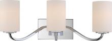 Nuvo 60/5803 - Willow - 3 Light Vanity with White Glass - Polished Nickel Finish