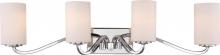 Nuvo 60/5871 - Willow - 4 Light Vanity with White Glass - Polished Nickel Finish