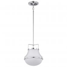 Nuvo 60/7872 - Valdora 1 Light Pendant; 10 Inches; Polished Nickel; White Opal Glass