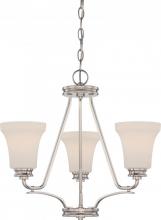 Nuvo 62/429 - Cody - 3 Light Chandelier with Satin White Glass - LED Omni Included