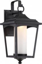 Nuvo 62/822 - Essex - LED Large Wall Lantern with Etched Glass - Sterling Black Finish