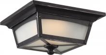 Nuvo 62/823 - Essex - LED Flush Lantern with Etched Glass - Sterling Black Finish