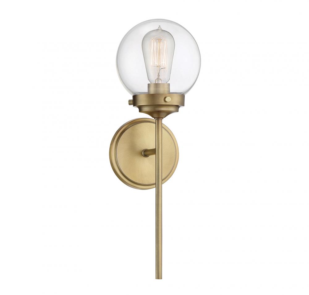 1-Light Wall Sconce in Natural Brass