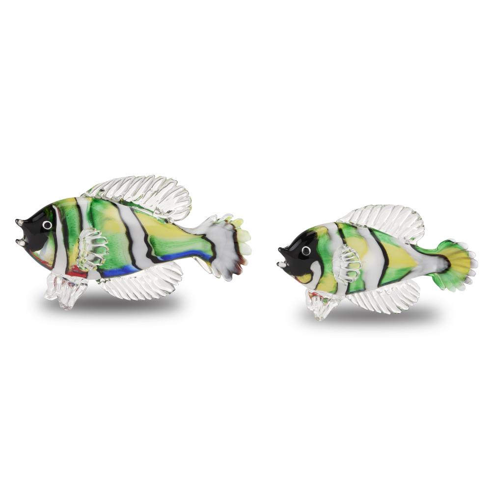 Rialto Green Glass Fish Set of 2