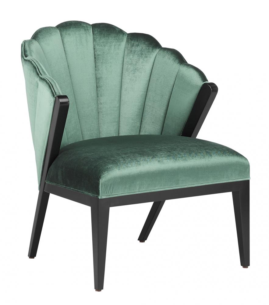 Janelle Black Chair, Velluto Viridian