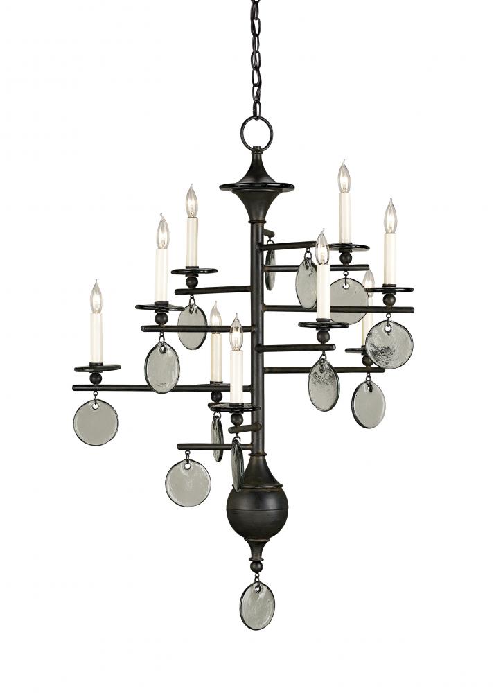 Sethos Small Black Recycled Glass Chandelier