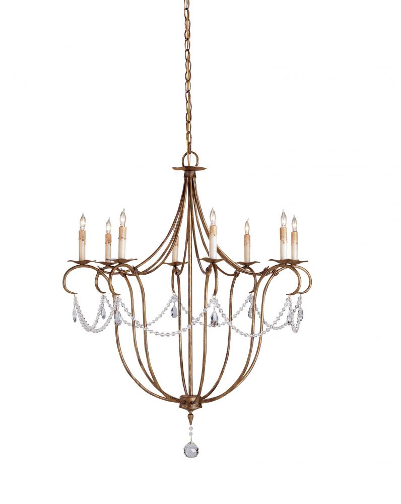 Crystal Lights Gold Large Chandelier