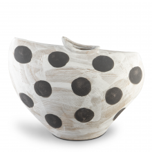 Currey 1200-0708 - Dots Large White & Black Bowl